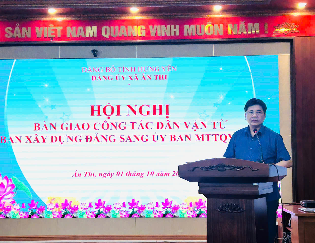 Đảng ủy xã Ân Thi tổ chức Hội Nghị Bàn giao công tác Dân vận từ ban Xây dựng Đảng về Ủy ban Mặt trân tổ quốc