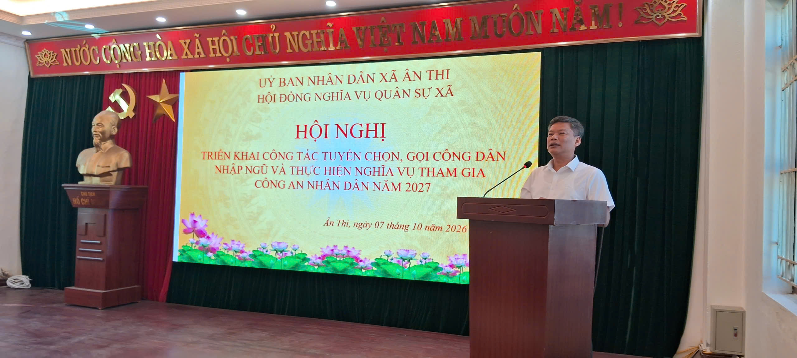 XÃ ÂN THI TRIỂN KHAI NHIỆM VỤ TUYỂN CHỌN, GỌI CÔNG DÂN NHẬP NGŨ VÀ THỰC HIỆN NGHĨA VỤ THAM GIA CÔNG AN NHÂN DÂN NĂM 2027