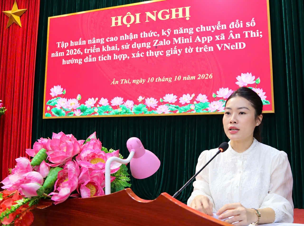 XÃ ÂN THI TỔ CHỨC HỘI NGHỊ TẬP HUẤN CHUYỂN ĐỔI SỐ, TRIỂN KHAI ZALO MINI APP VÀ HƯỚNG DẪN TÍCH HỢP VNeID NĂM 2026